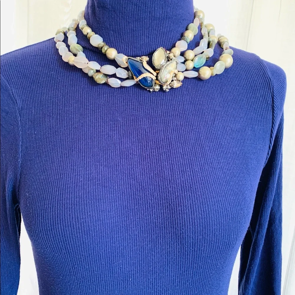ALEXIS BITTAR • Iconic NEW Maldivian Gemstone Cluster Hand Knotted Necklace